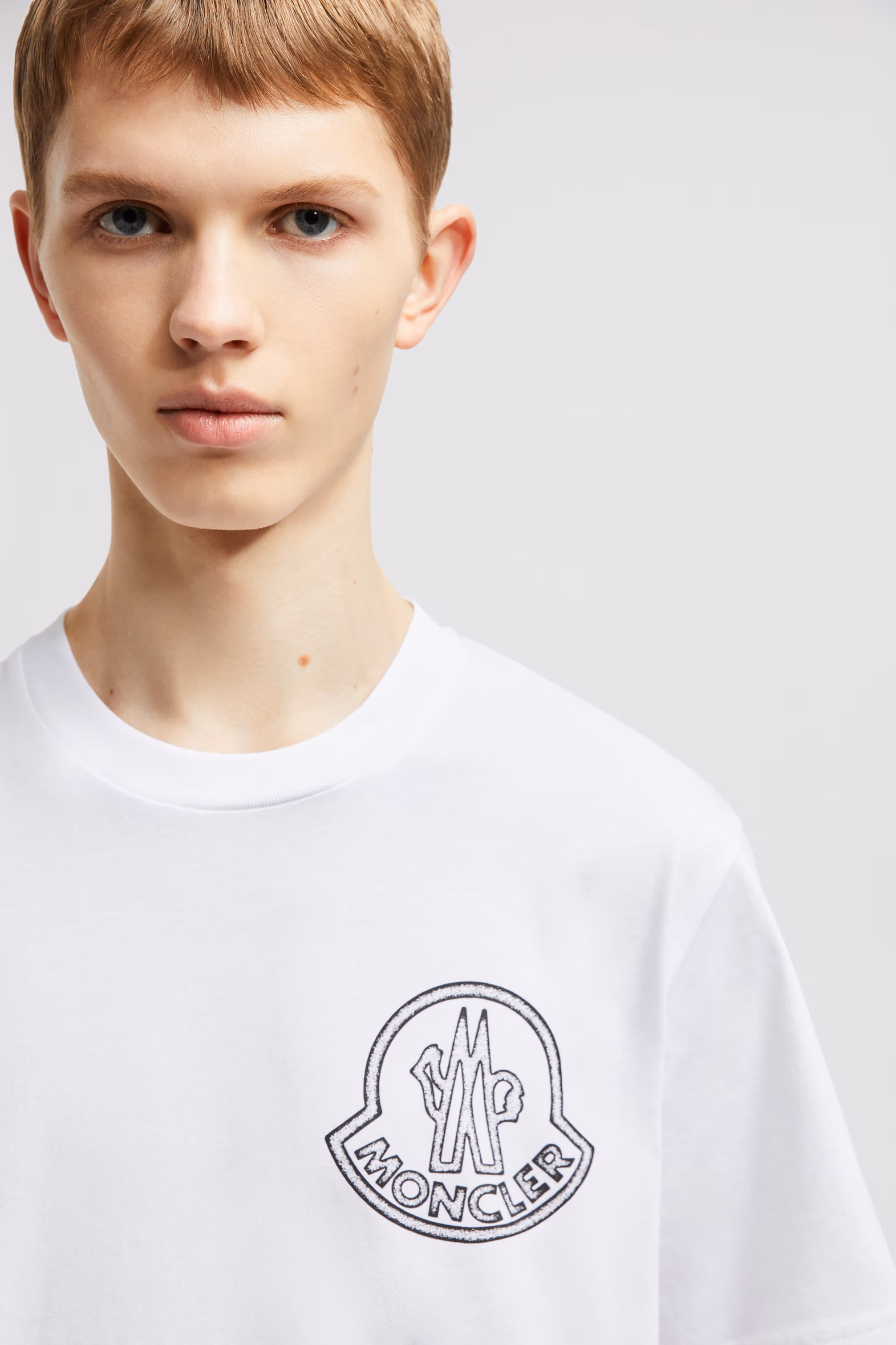 Logo Cotton T-Shirt Men White Moncler 4